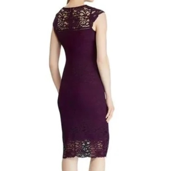 RALPH LAUREN Lace Overlay Sheath Dress - Purple Size 4 - Picture 2 of 12